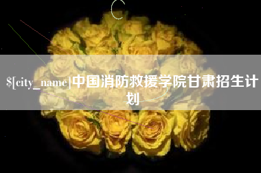 盘锦中国消防救援学院甘肃招生计划