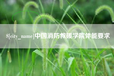 盘锦中国消防救援学院体能要求