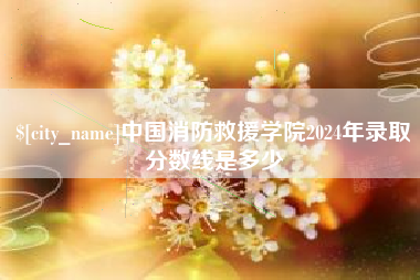盘锦中国消防救援学院2024年录取分数线是多少
