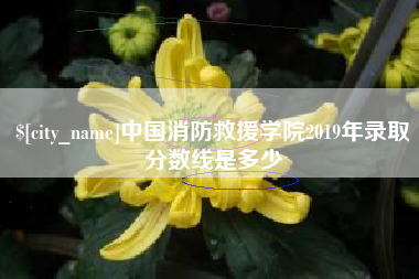 盘锦中国消防救援学院2019年录取分数线是多少
