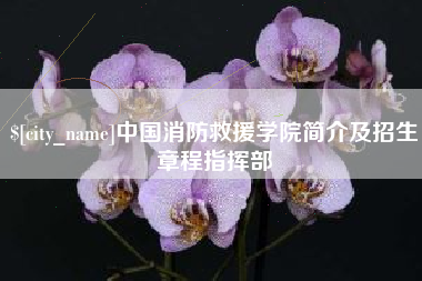 盘锦中国消防救援学院简介及招生章程指挥部