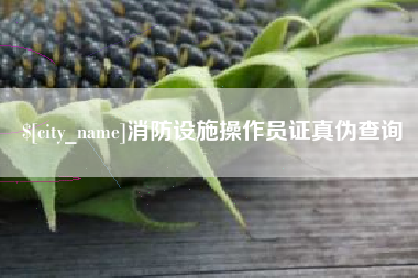 盘锦消防设施操作员证真伪查询