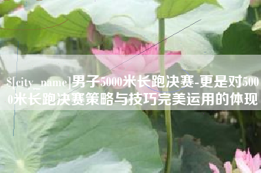 盘锦男子5000米长跑决赛-更是对5000米长跑决赛策略与技巧完美运用的体现