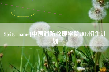 盘锦中国消防救援学院2019招生计划